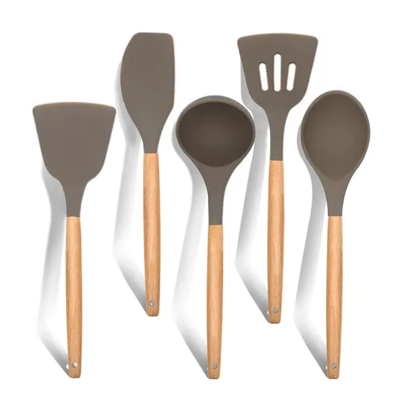Kitchen Gadgets New Products - Neues Produkt: 5-teiliges Silikon-Küchenbesteck-Set, antihaftbeschichtet, Küchenutensilien