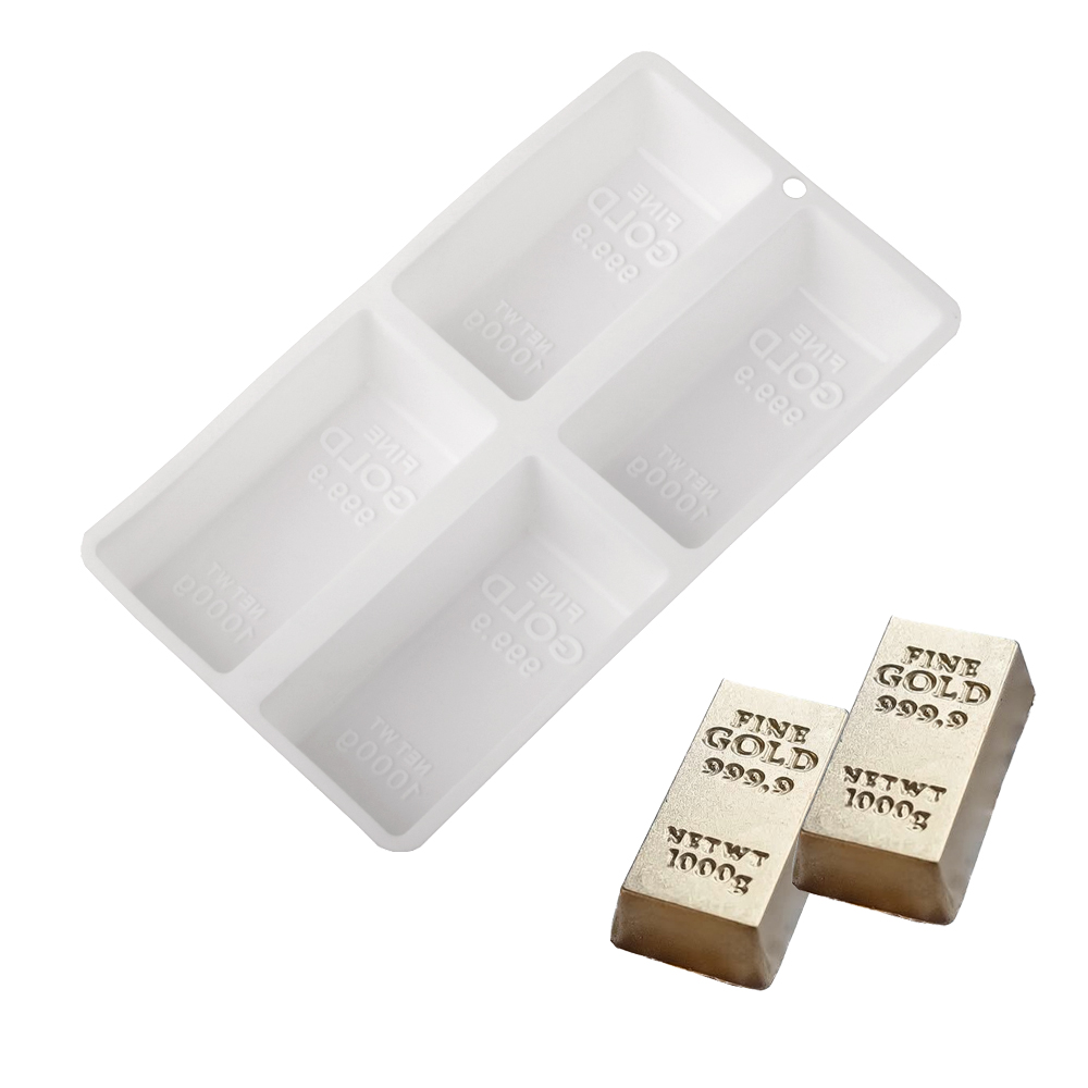 Kitchen Gadgets Gold - 4-Zellen Gold Bar geformt Mousse Kuchen