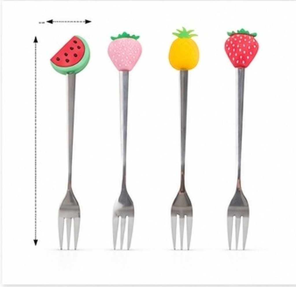 Kitchen Gadgets Gold - 4 Stück Edelstahl-Obstgabeln, robuste dreizackige Essensspieße,