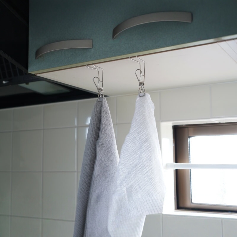Kitchen Gadgets Organizer - Edelstahl-Küchenhandschuh-Organizer, Klemme für Schwamm- und Scheuerschwamm-Halter,