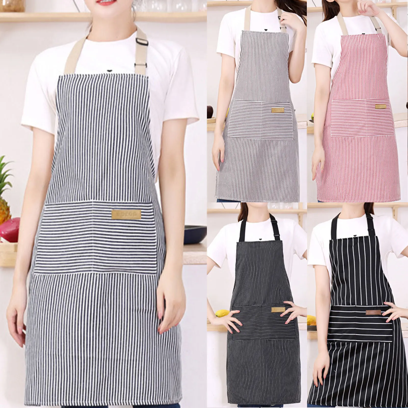 Kitchen Helper Gadgets - Gestreifte Schürze für Damen und Herren,